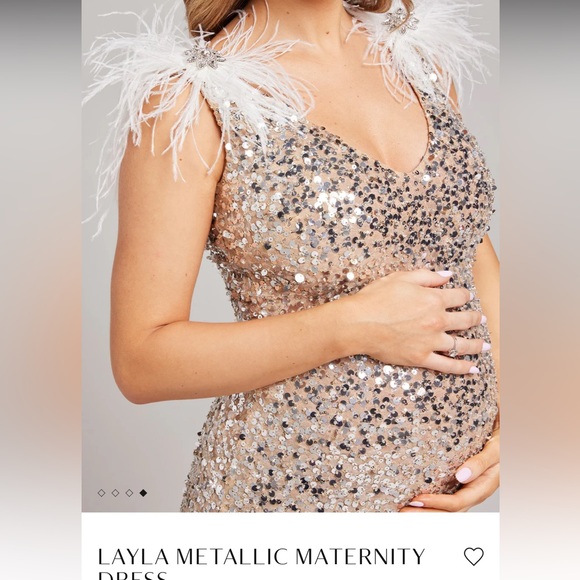 Nadine Merabi LAYLA METALLIC MATERNITY DRESS - Picture 2 of 8